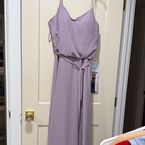 Mori Lee Lavender Maxi Dress with Spaghetti Straps
